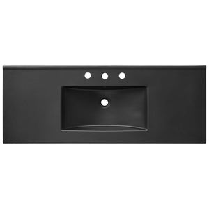 Modway Furniture Soma 48" Single Sink Bathroom Vanity - Modern Rattan-Weave Design with Ceramic Sink & Storage Solutions Walnut Black EEI-6720-WAL-BLK