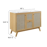 Modway Furniture Soma 48” Double Sink Bathroom Vanity EEI-6721-OAK-WHI