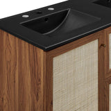 Modway Furniture Soma 48” Double Sink Bathroom Vanity EEI-6722-WAL-BLK
