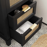 Modway Furniture Dixie 24” Solid Wood Bathroom Vanity EEI-6723-BLK-WHI