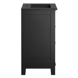 Modway Furniture Dixie 24” Solid Wood Bathroom Vanity Cabinet EEI-6724-BLK-BLK