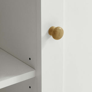 Modway Furniture Garland Kitchen Island - Farmhouse Prep Station with Hidden Storage, Adjustable Shelves & Pull-Out Table EEI-6727-OAK-WHI