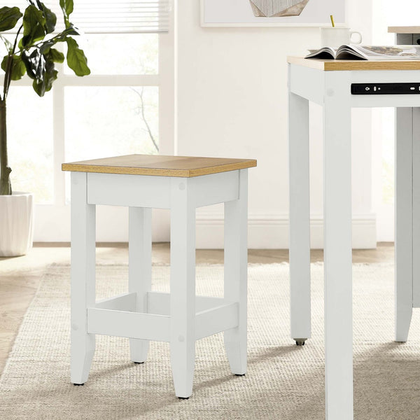 Modway Furniture Sunbrook Kitchen Stool - Stylish Oak-White Counter Seating for Modern Kitchens, 500 lb Capacity EEI-6729-OAK-WHI