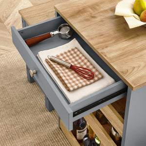 Modway Furniture Galley 3-Piece Kitchen Island and Stool Set - Stylish Oak Gray Design for Compact Spaces & Storage EEI-6730-OAK-GRY