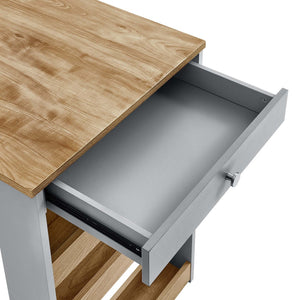 Modway Furniture Galley 3-Piece Kitchen Island and Stool Set - Stylish Oak Gray Design for Compact Spaces & Storage EEI-6730-OAK-GRY