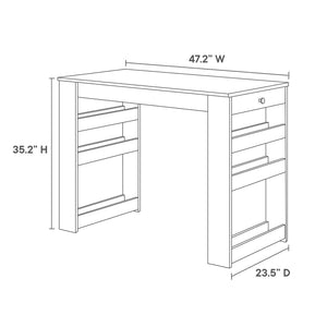 Modway Furniture Galley 3-Piece Kitchen Island and Stool Set - Stylish Oak Gray Design for Compact Spaces & Storage EEI-6730-OAK-GRY