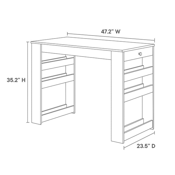 Modway Furniture Galley 3-Piece Kitchen Island and Stool Set - Stylish Oak Gray Design for Compact Spaces & Storage EEI-6730-OAK-GRY
