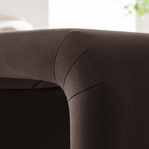 Modway Furniture Koda Performance Velvet Waterfall Stool - Elegant Accent Seating with Sturdy Metal Base Design Black Chocolate Brown EEI-6733-BLK-CHB