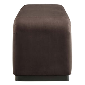 Modway Furniture Koda Performance Velvet Waterfall Long Bench - Stylish Seating for Entryway, Living Room, or Lounge Black Chocolate Brown EEI-6734-BLK-CHB
