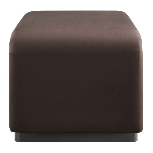 Modway Furniture Koda Performance Velvet Waterfall Ottoman - Versatile, Stylish Seating & Coffee Table for Living Rooms Black Chocolate Brown EEI-6735-BLK-CHB