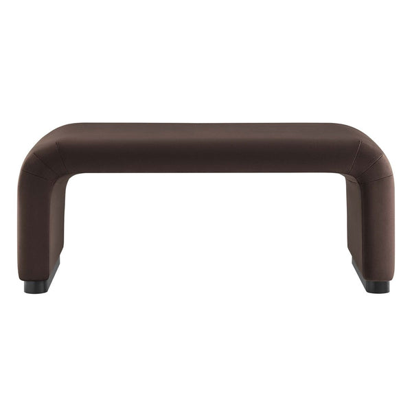 Modway Furniture Koda Performance Velvet Waterfall Ottoman - Versatile, Stylish Seating & Coffee Table for Living Rooms Black Chocolate Brown EEI-6735-BLK-CHB