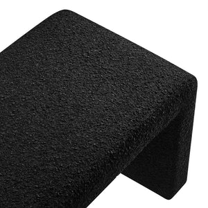 Modway Furniture Simba Boucle Waterfall Long Bench - Stylish Mid-Century Seating for Entryway or Living Room Decor Black EEI-6736-BLK