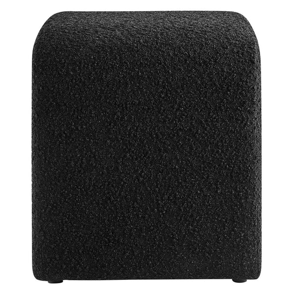 Modway Furniture Simba Boucle Fabric Waterfall Stool - Stylish Accent for Modern Living Rooms, Compact Seating & Table Black EEI-6737-BLK