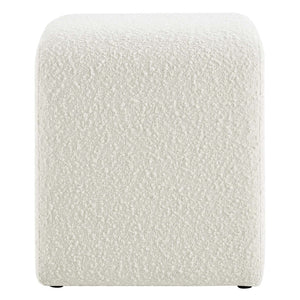 Modway Furniture Simba Boucle Fabric Waterfall Stool - Stylish Accent for Modern Living Rooms, Compact Seating & Table Ivory EEI-6737-IVO