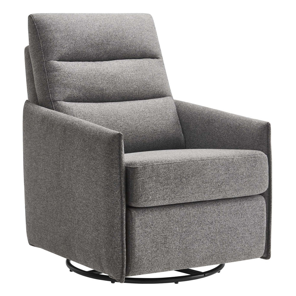 Modway Furniture Etta Upholstered Fabric Lounge Chair - Modern Swivel Design with Plush Comfort for Any Space Light Gray EEI-6738-GRY