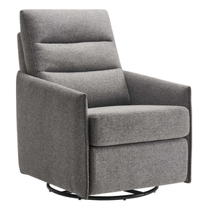 Modway Furniture Etta Upholstered Fabric Lounge Chair - Modern Swivel Design with Plush Comfort for Any Space Light Gray EEI-6738-GRY