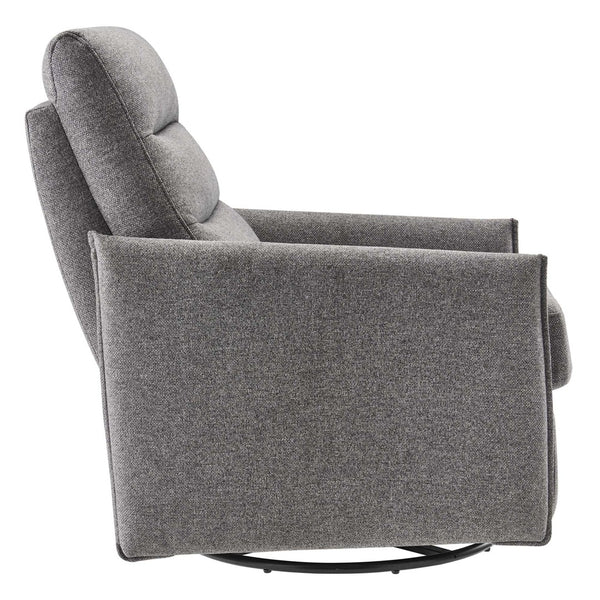 Modway Furniture Etta Upholstered Fabric Lounge Chair - Modern Swivel Design with Plush Comfort for Any Space Light Gray EEI-6738-GRY