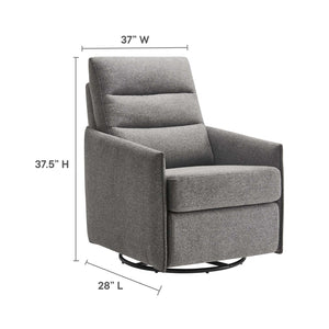 Modway Furniture Etta Upholstered Fabric Lounge Chair - Modern Swivel Design with Plush Comfort for Any Space Light Gray EEI-6738-GRY