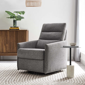 Modway Furniture Etta Upholstered Fabric Lounge Chair - Modern Swivel Design with Plush Comfort for Any Space Light Gray EEI-6738-GRY
