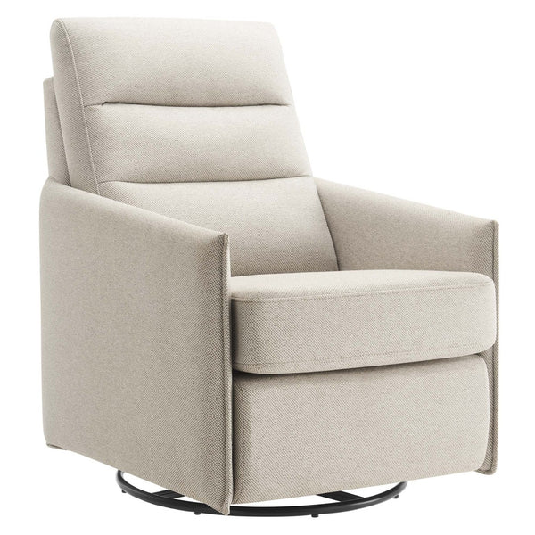 Modway Furniture Etta Upholstered Fabric Lounge Chair - Modern Swivel Design with Plush Comfort for Any Space Oatmeal EEI-6738-OAT
