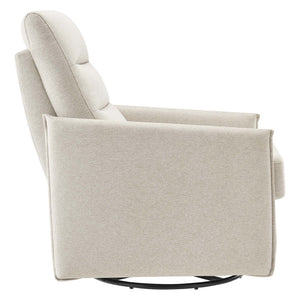Modway Furniture Etta Upholstered Fabric Lounge Chair - Modern Swivel Design with Plush Comfort for Any Space Oatmeal EEI-6738-OAT