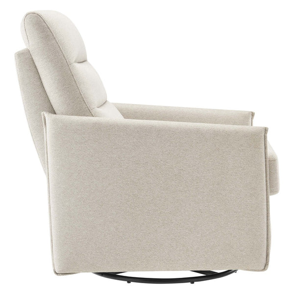 Modway Furniture Etta Upholstered Fabric Lounge Chair - Modern Swivel Design with Plush Comfort for Any Space Oatmeal EEI-6738-OAT