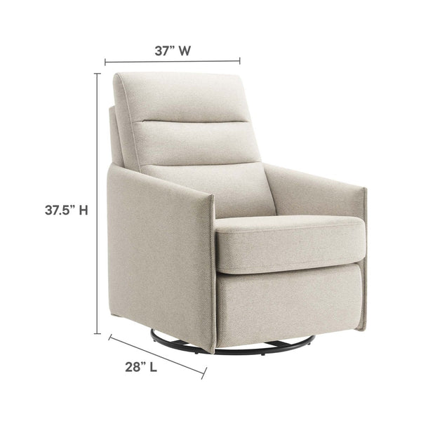 Modway Furniture Etta Upholstered Fabric Lounge Chair - Modern Swivel Design with Plush Comfort for Any Space Oatmeal EEI-6738-OAT