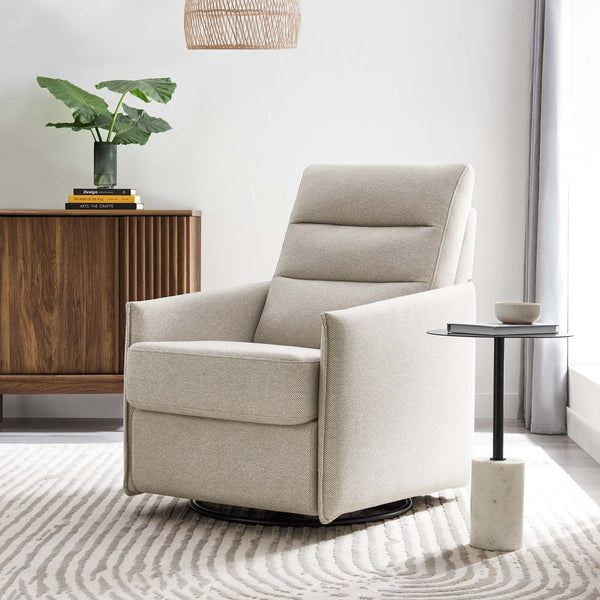 Modway Furniture Etta Upholstered Fabric Lounge Chair - Modern Swivel Design with Plush Comfort for Any Space Oatmeal EEI-6738-OAT