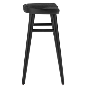 Modway Furniture Saville Backless Wood Counter Stools Set of 2 - Rustic Mango Wood for Modern Kitchen & Bar Use Black EEI-6739-BLK