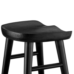 Modway Furniture Saville Backless Wood Counter Stools Set of 2 - Rustic Mango Wood for Modern Kitchen & Bar Use Black EEI-6739-BLK