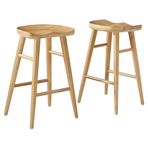 Modway Furniture Saville Backless Wood Counter Stools Set of 2 - Rustic Mango Wood for Modern Kitchen & Bar Use Oak EEI-6739-OAK