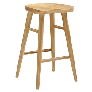 Modway Furniture Saville Backless Wood Counter Stools Set of 2 - Rustic Mango Wood for Modern Kitchen & Bar Use Oak EEI-6739-OAK