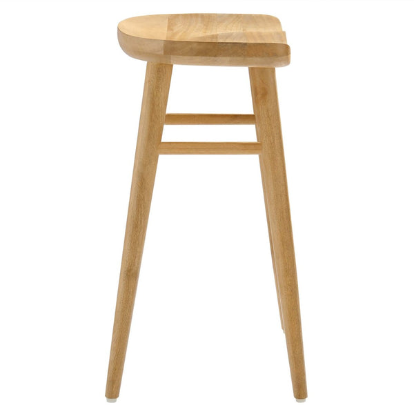 Modway Furniture Saville Backless Wood Counter Stools Set of 2 - Rustic Mango Wood for Modern Kitchen & Bar Use Oak EEI-6739-OAK
