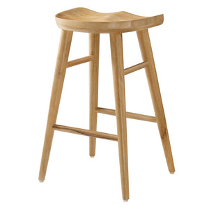 Modway Furniture Saville Backless Wood Counter Stools Set of 2 - Rustic Mango Wood for Modern Kitchen & Bar Use Oak EEI-6739-OAK