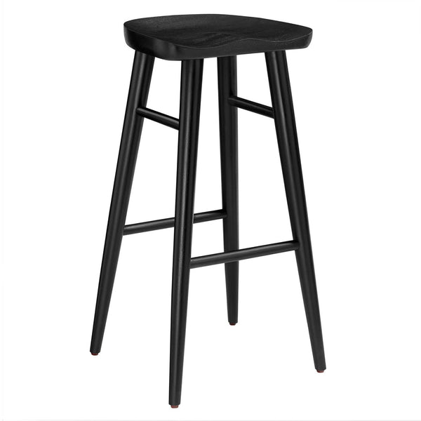 Modway Furniture Saville Backless Wood Bar Stools Set of 2 - Modern Minimalist Design for Kitchen and Bar Use Black EEI-6740-BLK
