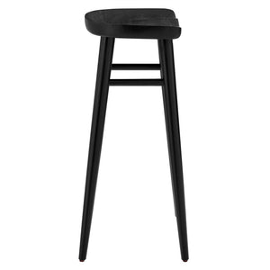 Modway Furniture Saville Backless Wood Bar Stools Set of 2 - Modern Minimalist Design for Kitchen and Bar Use Black EEI-6740-BLK