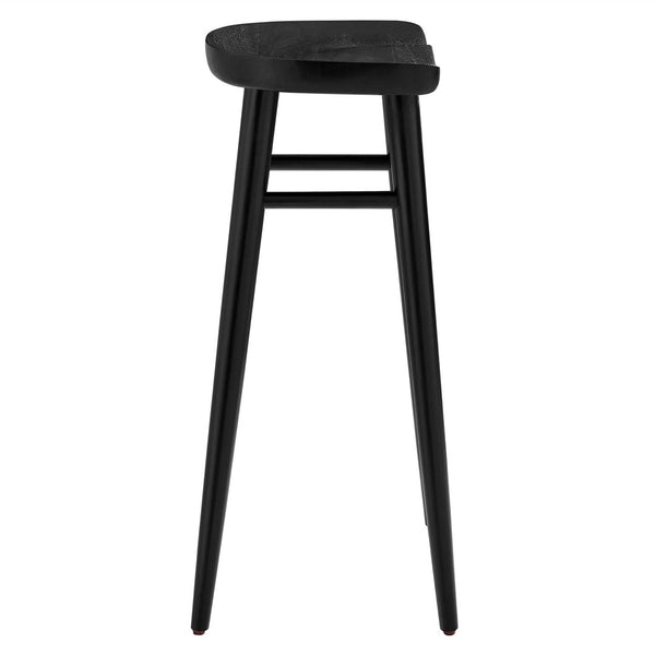 Modway Furniture Saville Backless Wood Bar Stools Set of 2 - Modern Minimalist Design for Kitchen and Bar Use Black EEI-6740-BLK