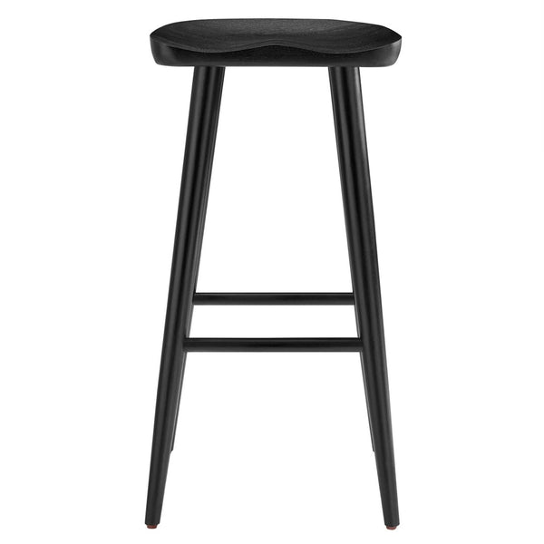 Modway Furniture Saville Backless Wood Bar Stools Set of 2 - Modern Minimalist Design for Kitchen and Bar Use Black EEI-6740-BLK