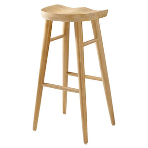 Modway Furniture Saville Backless Wood Bar Stools Set of 2 - Modern Minimalist Design for Kitchen and Bar Use Oak EEI-6740-OAK