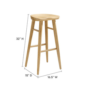 Modway Furniture Saville Backless Wood Bar Stools Set of 2 - Modern Minimalist Design for Kitchen and Bar Use Oak EEI-6740-OAK