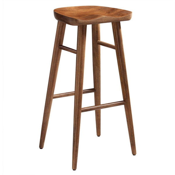 Modway Furniture Saville Backless Wood Bar Stools Set of 2 - Modern Minimalist Design for Kitchen and Bar Use Walnut EEI-6740-WAL