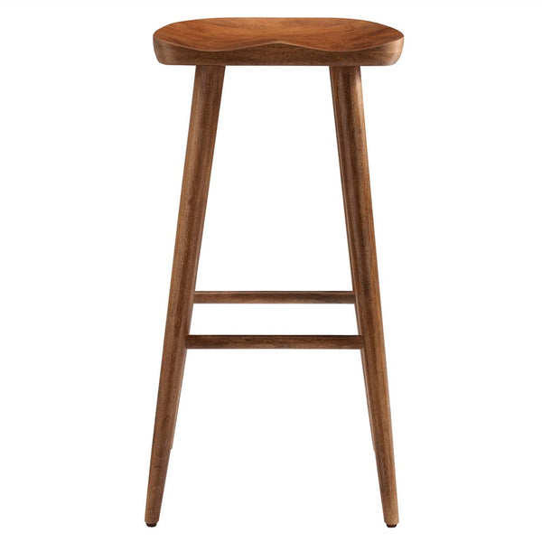 Modway Furniture Saville Backless Wood Bar Stools Set of 2 - Modern Minimalist Design for Kitchen and Bar Use Walnut EEI-6740-WAL