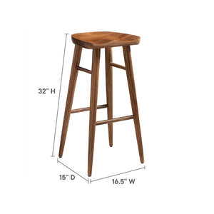Modway Furniture Saville Backless Wood Bar Stools Set of 2 - Modern Minimalist Design for Kitchen and Bar Use Walnut EEI-6740-WAL