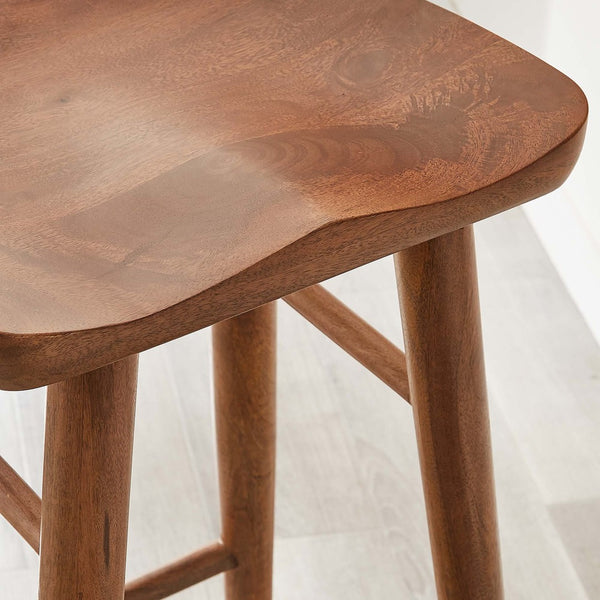 Modway Furniture Saville Backless Wood Bar Stools Set of 2 - Modern Minimalist Design for Kitchen and Bar Use Walnut EEI-6740-WAL