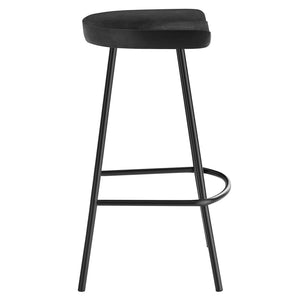Modway Furniture Concord Backless Counter Stools Set of 2 - Ergonomic Mango Wood with Durable Metal Legs for Style Black EEI-6741-BLK