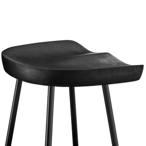 Modway Furniture Concord Backless Counter Stools Set of 2 - Ergonomic Mango Wood with Durable Metal Legs for Style Black EEI-6741-BLK