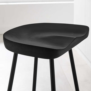 Modway Furniture Concord Backless Counter Stools Set of 2 - Ergonomic Mango Wood with Durable Metal Legs for Style Black EEI-6741-BLK