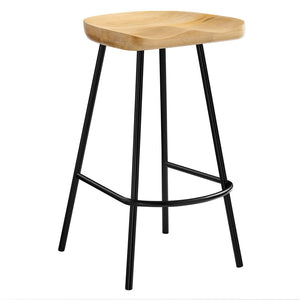 Modway Furniture Concord Backless Counter Stools Set of 2 - Ergonomic Mango Wood with Durable Metal Legs for Style Oak EEI-6741-OAK