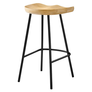 Modway Furniture Concord Backless Counter Stools Set of 2 - Ergonomic Mango Wood with Durable Metal Legs for Style Oak EEI-6741-OAK