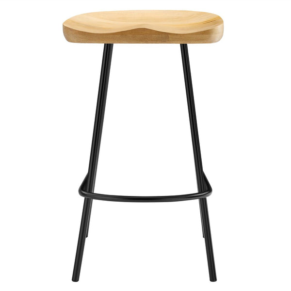 Modway Furniture Concord Backless Counter Stools Set of 2 - Ergonomic Mango Wood with Durable Metal Legs for Style Oak EEI-6741-OAK